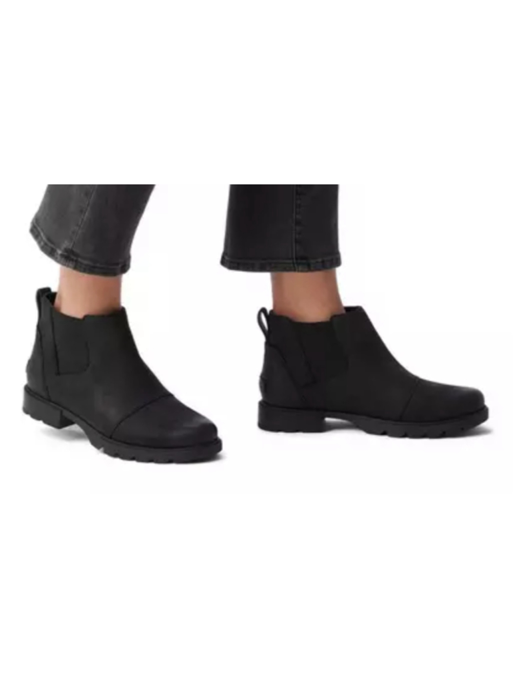 Sorel Women's SOREL Emelie III size 8 Black Leather Waterproof Ankle Booties
